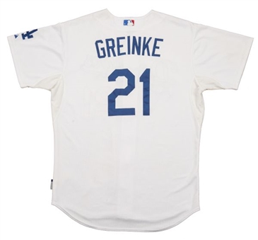 2013 Zack Greinke Los Angeles Dodgers Game Worn Home Jersey From Complete Game Shutout (MLB Authenticated)